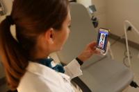 Leslie Moroz, MD, conducts a video visit with a patient
